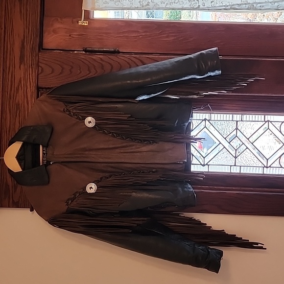 Vintage Fringe Leather jacket Size S from American Top - Picture 1 of 13